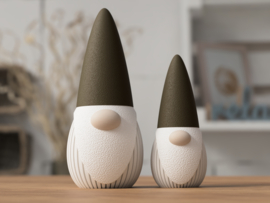 3D Geprinte Gnomes – Decoratieve Kabouters in 2 Maten met Schroefbare Hoed
