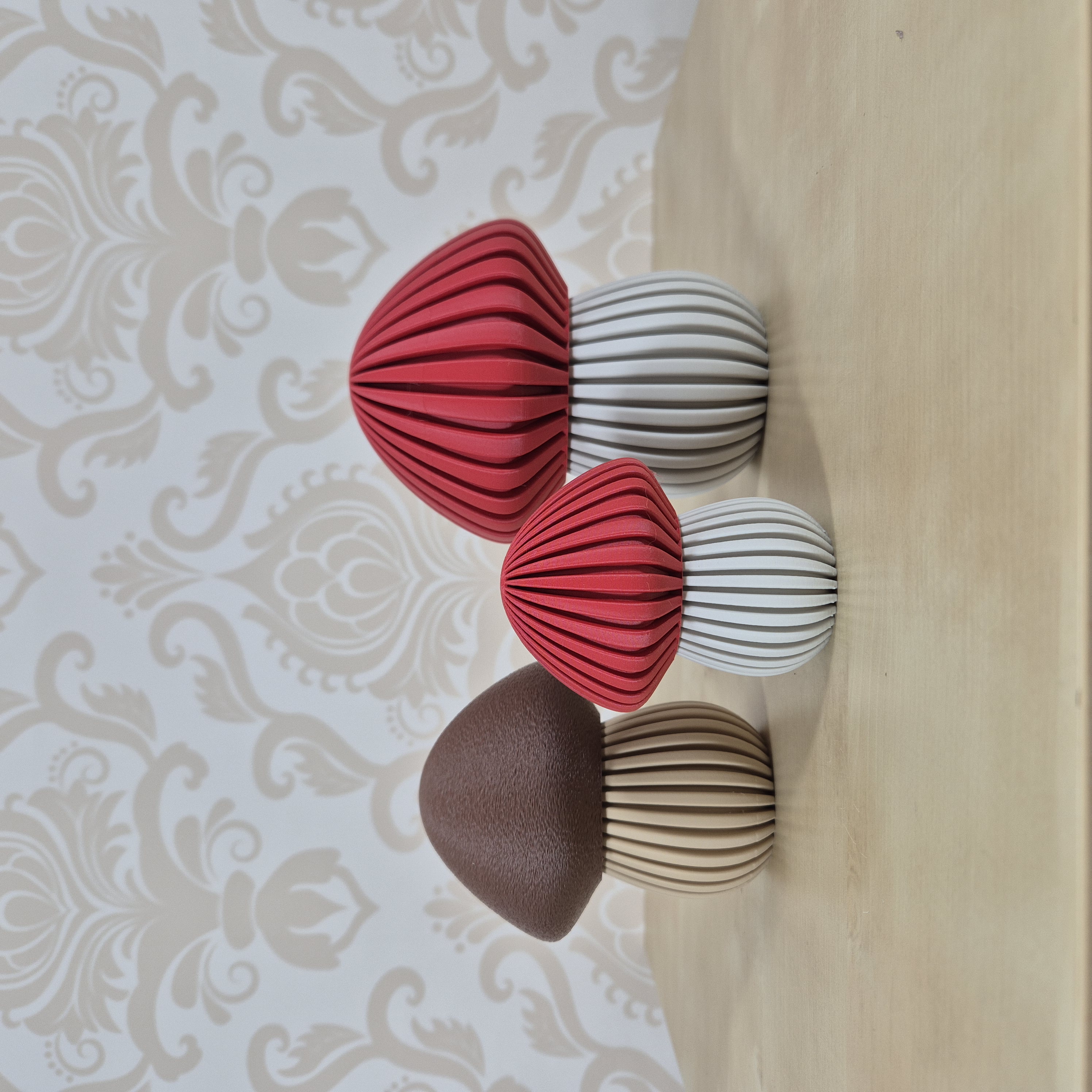 3D-geprinte herfstpaddenstoelen –  3 maten
