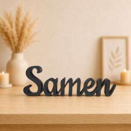 Samen – 3D-geprinte woorddecoratie