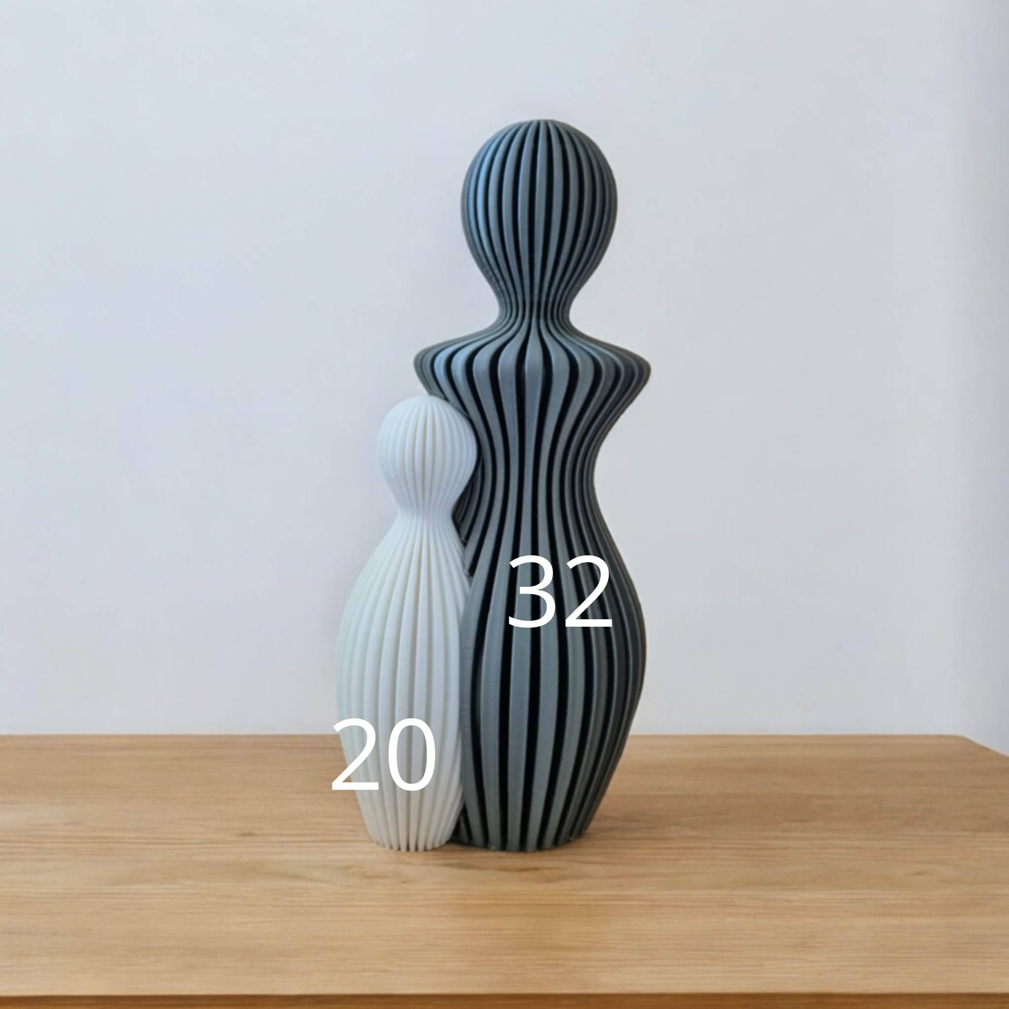 Modern 3d geprint beeldje mama met 1 kind
