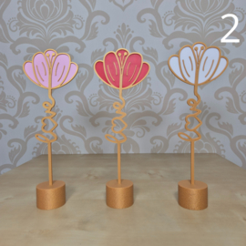 3D Geprinte Bloem – love in stam - Decoratieve Bloem voor Boeket, Bladwijzer of Plantenbak