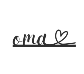 "Oma ❤️" – 3D geprinte quote – minimalistische decoratie
