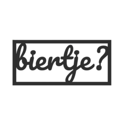 "biertje?" – 3D geprinte quote – minimalistische decoratie