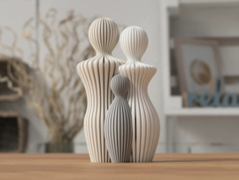 Modern 3d geprint beeldje gezin met 1 kind