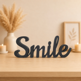 Smile – 3D-geprinte woorddecoratie