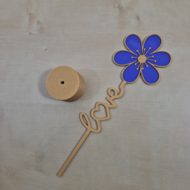 3D Geprinte Bloem – love in stam - Decoratieve Bloem voor Boeket, Bladwijzer of Plantenbak