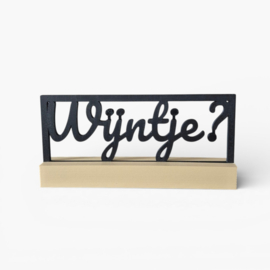 "Wijntje?" – 3D geprinte quote – minimalistische decoratie