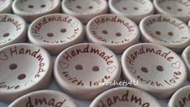 houten knopen 'Handmade with love'