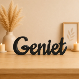 Geniet – 3D-geprinte woorddecoratie