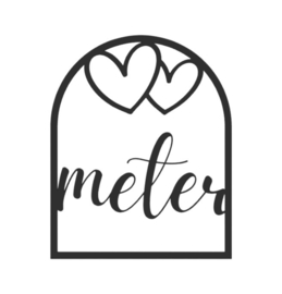 Quote in boog met hartjes – “meter”