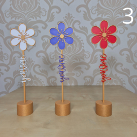 3D Geprinte Bloem – you & me in stam - Decoratieve Bloem voor Boeket, Bladwijzer of Plantenbak