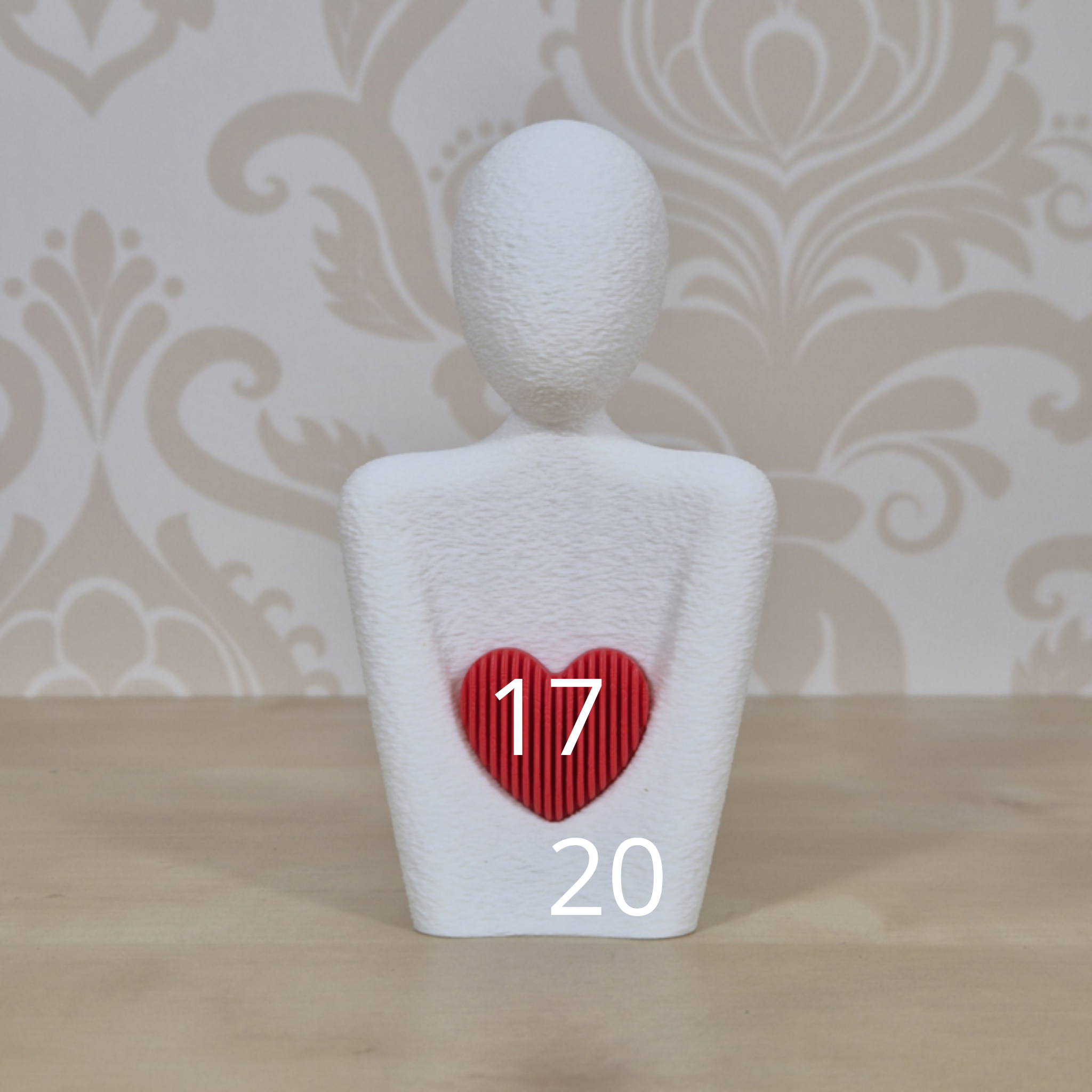3D-geprint Minimalistisch Beeldje met Hart – Symbolisch Design