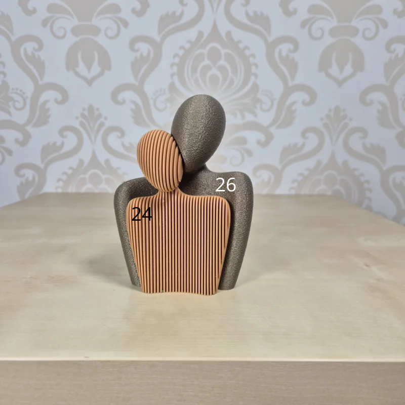 3D-geprint Valentijnsbeeldje koppel - Man en Vrouw - Combineerbare Kleuren