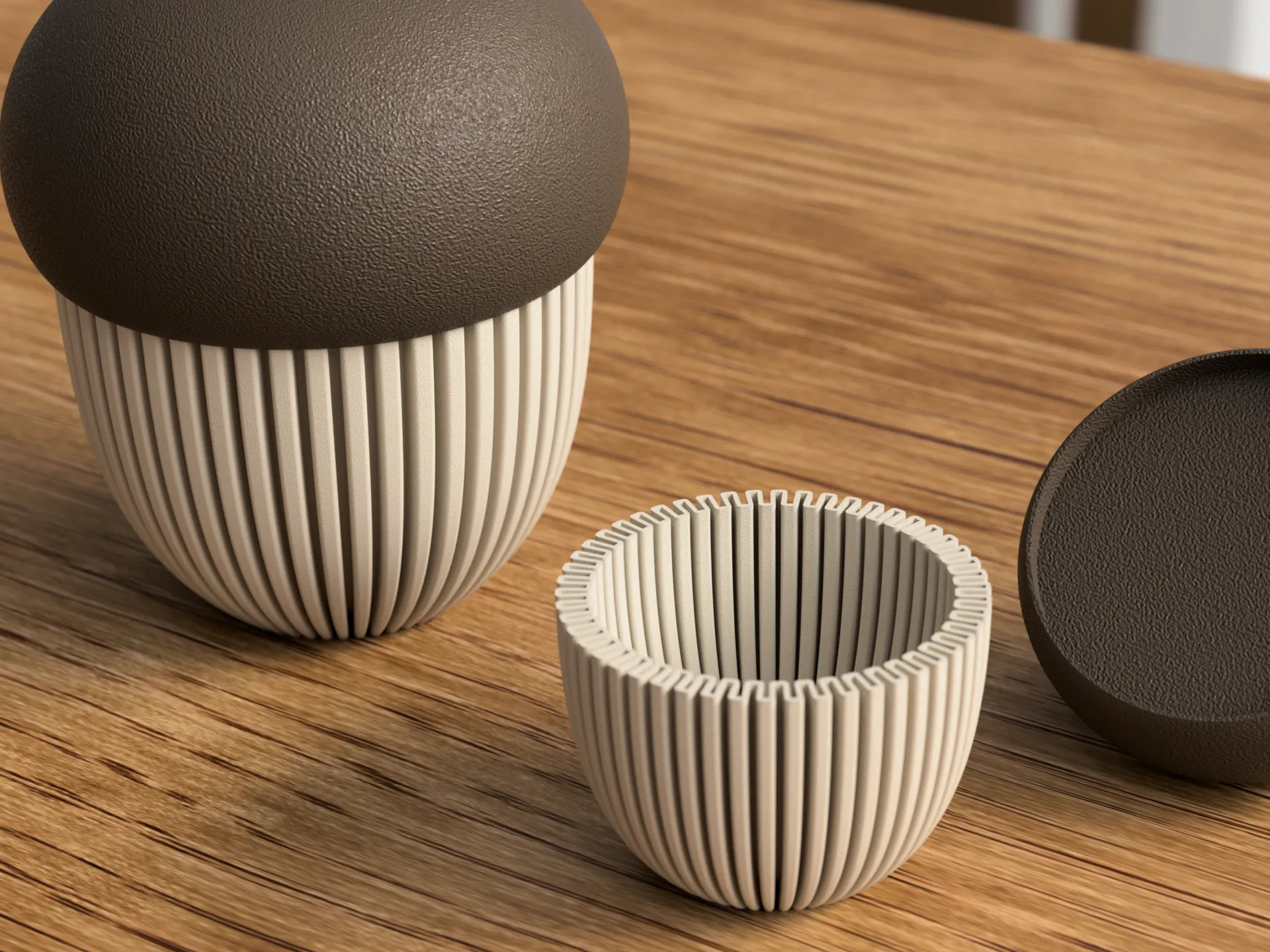 3D-geprinte eikels in PLA – herfstdecoratie in twee maten