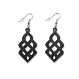 3D-geprinte geometrische oorbellen | Opengewerkt design | Antiek zilveren RVS oorhaakjes | 36 kleuren