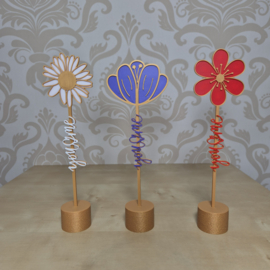3D Geprinte Bloem – you & me in stam - Decoratieve Bloem voor Boeket, Bladwijzer of Plantenbak