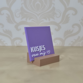 3D geprinte tegel met tekst “kusjes van mij” – decoratieve quote tegel