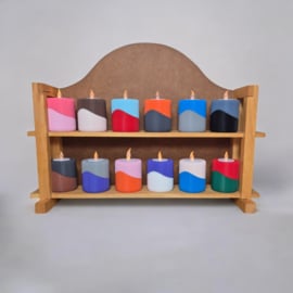 Ribbel Theelichthouder 3D Geprint – Personaliseerbare Kleur – 7 cm Hoogte – Geschikt voor Theelichtjes tot 39,5 mm