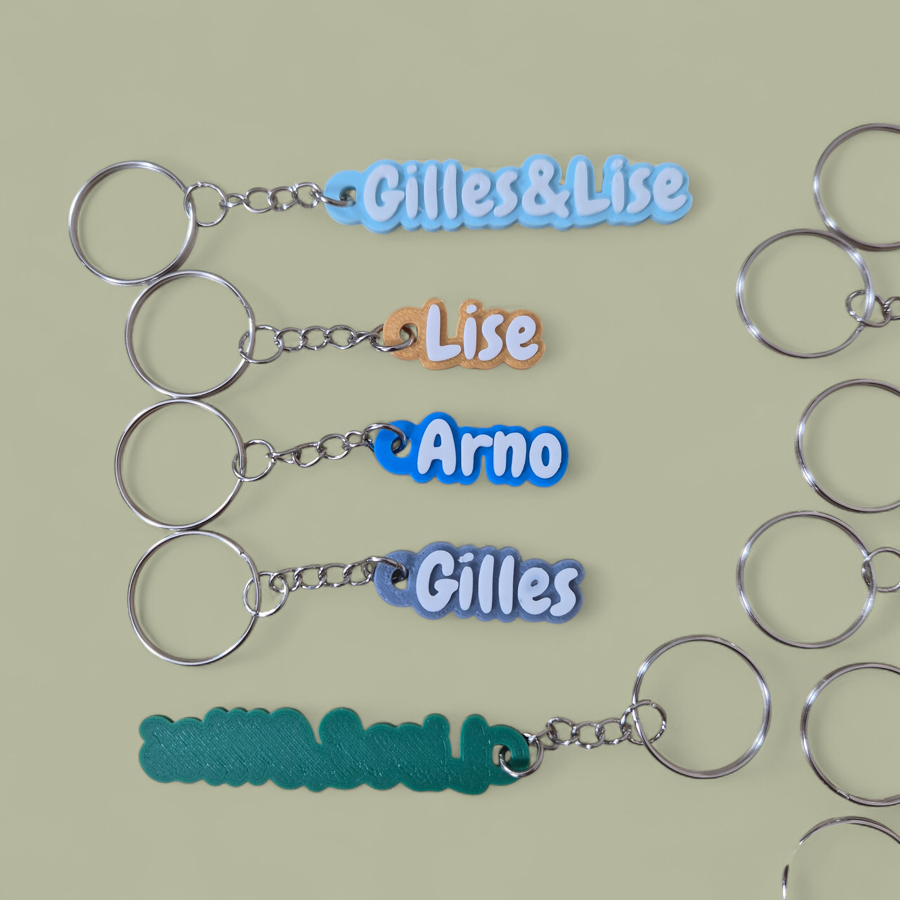 Gepersonaliseerde 3D-geprinte Sleutelhangers | Tekst & Kleur Keuze | Crochets4U