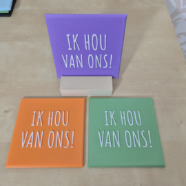 3D geprinte tegeltjes met tekst – keuze uit kleuren & houder