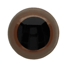 Veiligheidsogen dierenogen - tweekleurig bruin/zwart - 12 mm