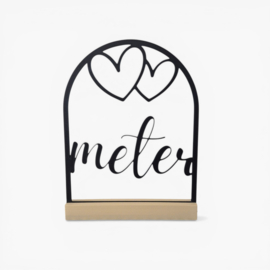 Quote in boog met hartjes – “meter”