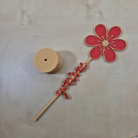 3D Geprinte Bloem – you & me in stam - Decoratieve Bloem voor Boeket, Bladwijzer of Plantenbak