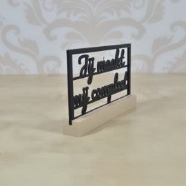"Jij maakt mij compleet" – 3D geprinte quote – minimalistische decoratie