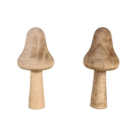 Houten paddenstoel  10,5 cm - 2 variaties