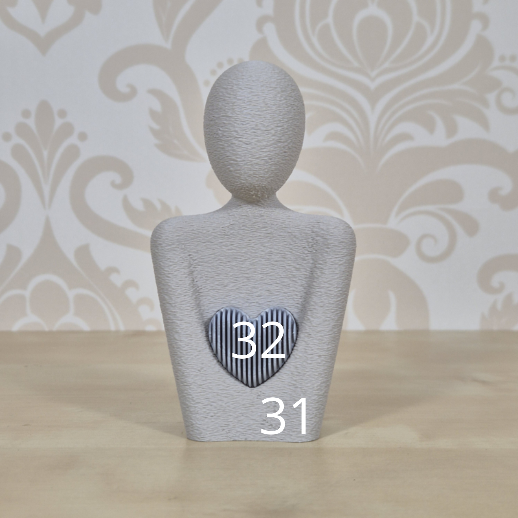 3D-geprint Minimalistisch Beeldje met Hart – Symbolisch Design