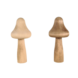 Houten paddenstoel  9,50 cm - 2 variaties