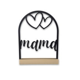 Quote in boog met hartjes – “mama”