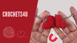 Gratis Haakpatroon Gehaakte hartjes die elkaar aantrekken met magneet | Crochets4U