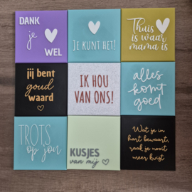 3D geprinte tegeltjes met tekst – keuze uit kleuren & houder