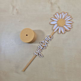 3D Geprinte Bloem – you & me in stam - Decoratieve Bloem voor Boeket, Bladwijzer of Plantenbak