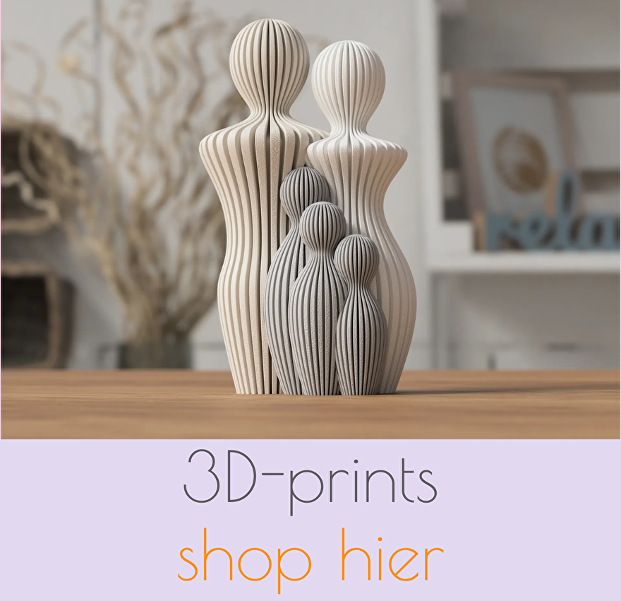 3D geprinte woondecoratie vaas
