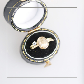 SET Yukon Oval Gold met ring geboortesteen