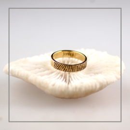 Gouden ring met vingerafdruk 5 mm breed