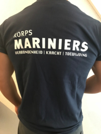 T-shirt Navy Marines Logo front and back