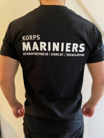 T-shirt Black Marines Logo front and back