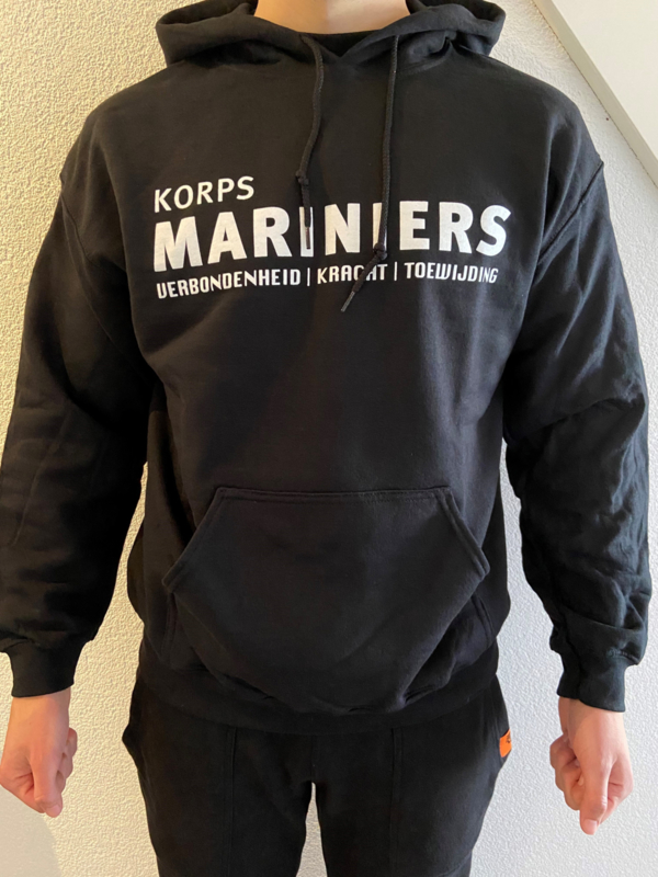 Hoody Black Marines Logo Front and Back