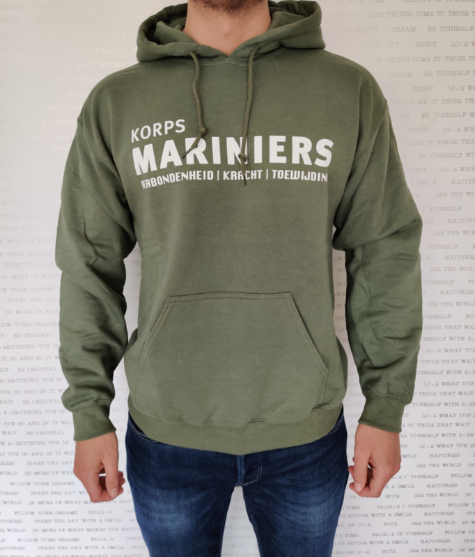 Hoody Green Marines Logo front and back