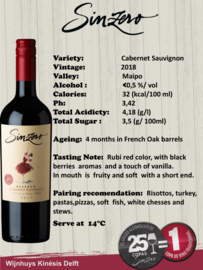 Sinzero - Cabernet Sauvignon - Chili - alcoholvrij