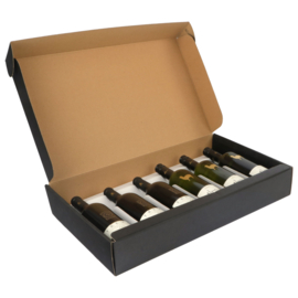 Geschenkdoos -zwart - 6flessen