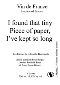 I found that tiny piece of paper, I’ve kept so long, 2023