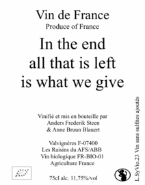 In the end all that is left is what we give (2023)