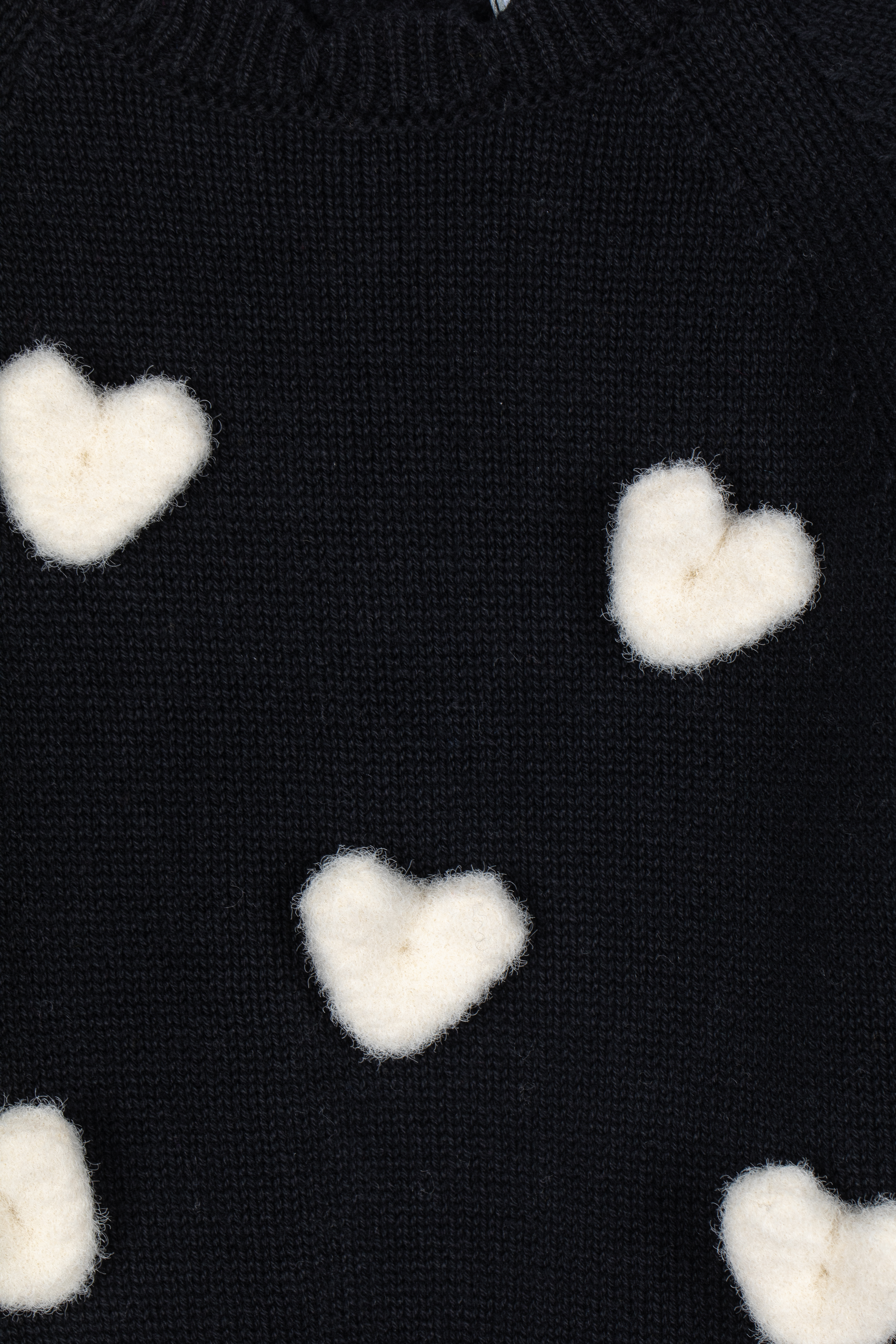 Dr. Kid Trui met hartjes - Zwart/Off white