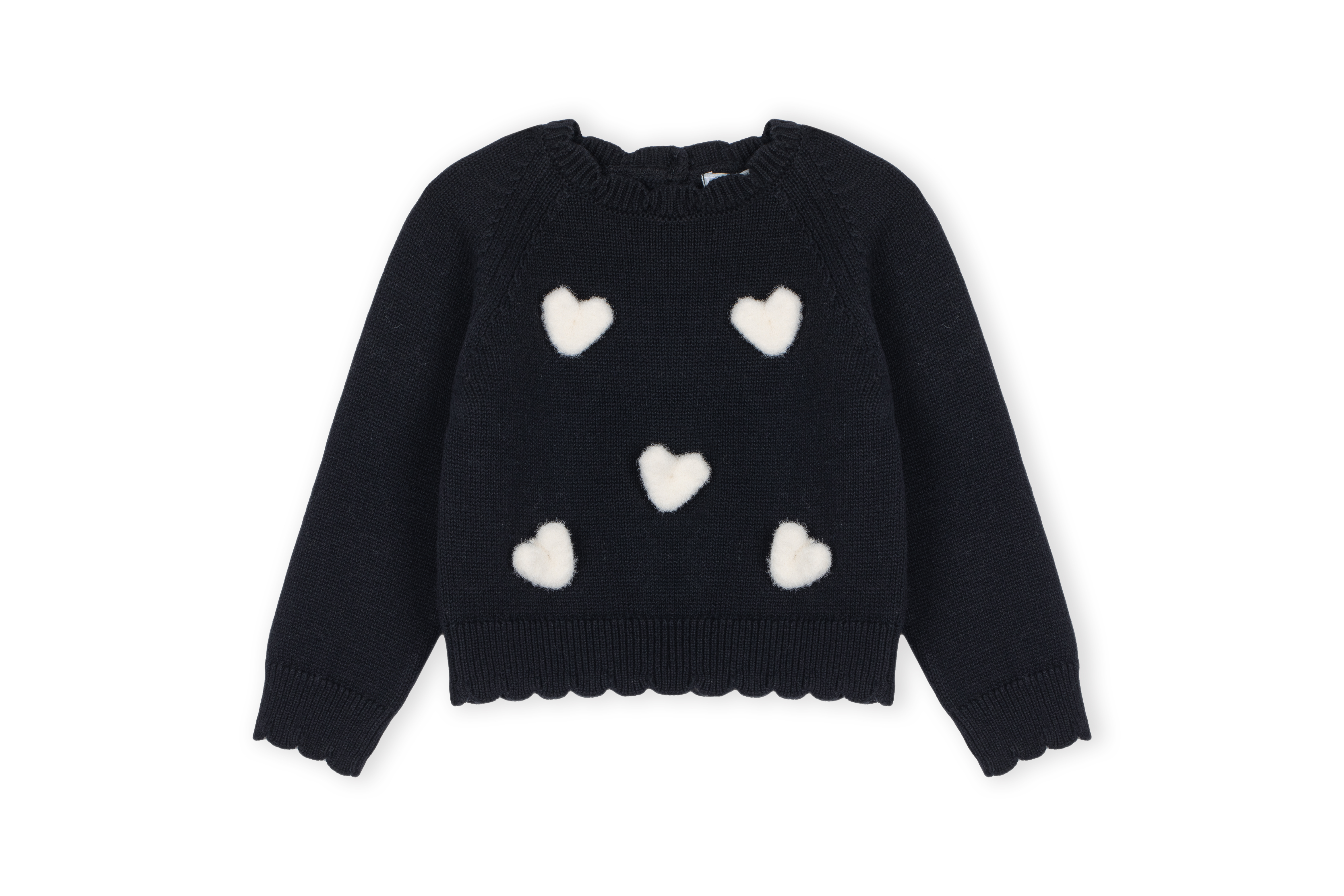 Dr. Kid Trui met hartjes - Zwart/Off white
