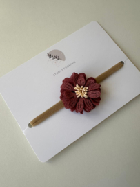 Haarband Bloem - Bordeaux rood