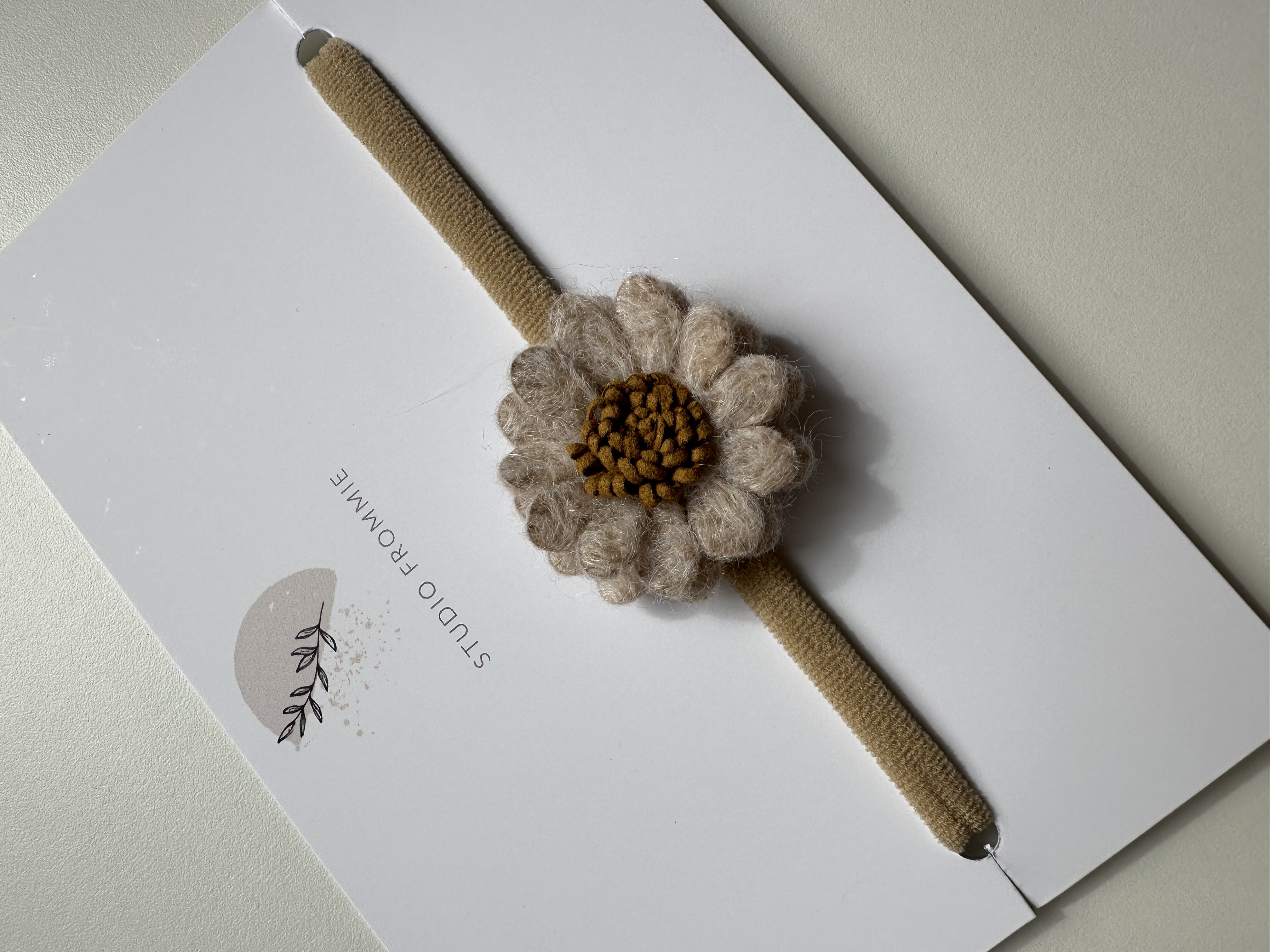 Haarband Bloem - Beige/Bruin
